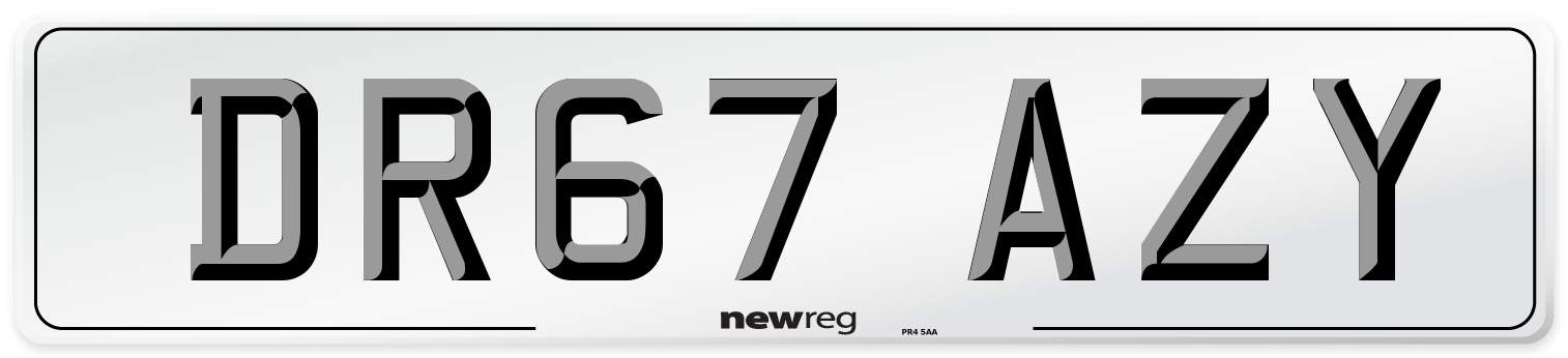 DR67 AZY Number Plate from New Reg